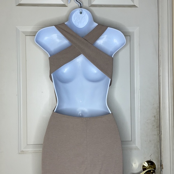 Beige Asymmetrical Dress - Picture 5 of 6